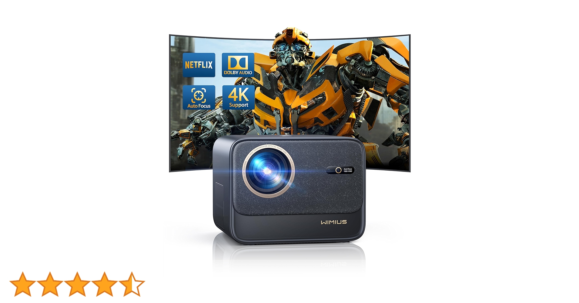WiMiUS プロジェクター 7000lm 1920×1080リアル解像度 4K Amazon.co.jp: 【進級プロ版・Netflix公式・完全密閉防塵